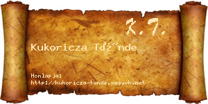 Kukoricza Tünde névjegykártya